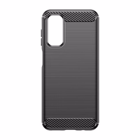 Elastīgais oglekļa raksta vāciņš Samsung Galaxy M14 viedtālrunim Carbon Case - melns
