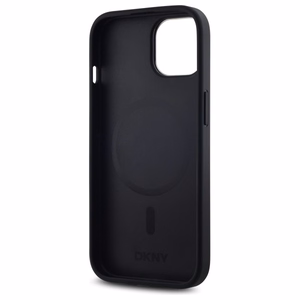 DKNY Vienkāršs logotips Magnētiskais viedtālruņa apvalks iPhone 15 Plus - melns