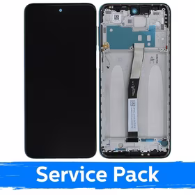 LCD Displejs Saderīgs ar Xiaomi Redmi Note 9S (Note 9 Pro) Ar Frame / Tropical Zaļš / (Service Pack)
