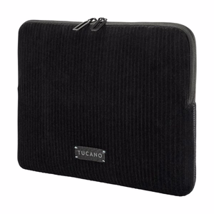 Tucano Velluto 2 neoprēna apvalks ar samta ārpusi 13 collu MacBook Air / Pro un 12 collu klēpjdatoriem, melns