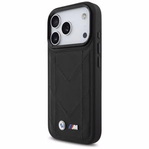 BMW M Quilted Logo MagSafe viedtālruņa apvalks iPhone 17 Pro - melns