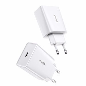 Baseus Speed Mini Quick Charger, USB-C, PD, 3A, 20W (white)