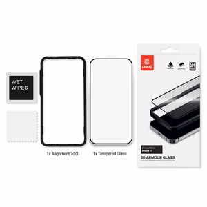 Crong 3D Armor Glass rūdīta stikla ekrāna aizsargs iPhone 17 ar uzstādīšanas rāmi