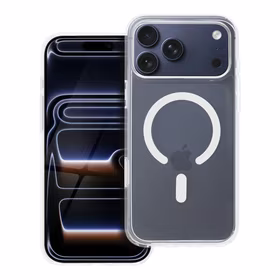 Caurspīdīgs Elite MAG COVER apvalks ar anti geltonēšanās funkciju, kameru vadības pogu un MagSafe IPHONE 17 PRO MAX – caurspīdīgs