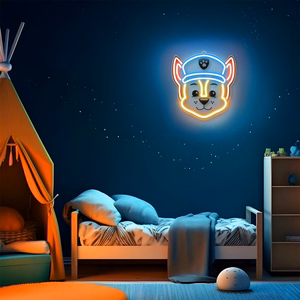 Piekarināma neona LED dekorācija uz organiskā stikla Paw Patrol – Chase OW-130346