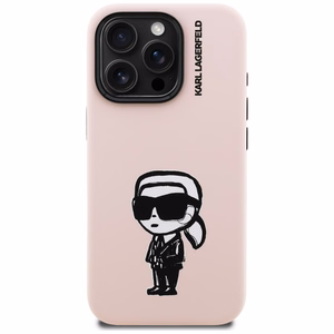 Karl Lagerfeld Silikona Karl Sketch MagSafe Maciņš for iPhone 16 Pro Max - rozā