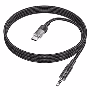 AUX kabelis Jack 3,5 mm uz USB C Hoco 1,2 m UPA27 melns