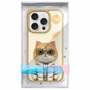 Nimmy Cool&Cute 2.0 Kaķis viedtālruņa apvalks iPhone 15 Pro - zaļš