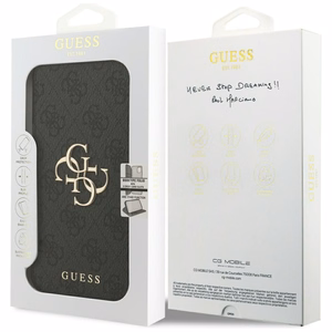 Guess Book 4G Metal Logo case for iPhone 17 Pro Max black