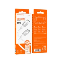 Borofone Kabelis BX101 Creator - Type C uz Type C - 60W 3A 1 metrs balts