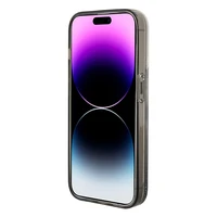 Karl Lagerfeld Liquid Glitter Ikonik viedtālruņa apvalks iPhone 15 Pro - caurspīdīgs