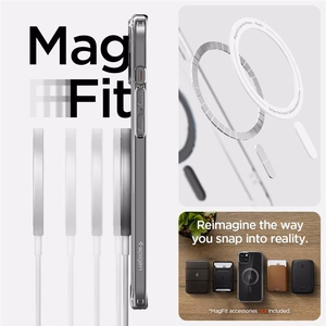 Spigen Ultra Hybrid Magnētiskais viedtālruņa apvalks ar MagSafe iPhone 15 Plus - oglekļa krāsas