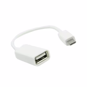 Adapteris OTG USB A (sieviešu) uz Micro USB (vīriešu) balts