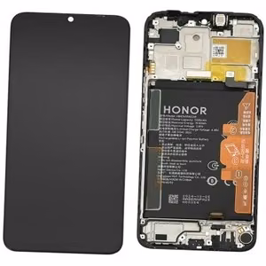 Original Huawei Honor X6b Plus / X6b LCD and touchscreen module with frame and battery, Black (service pack)