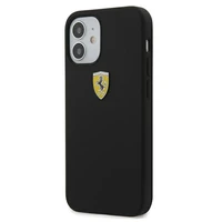 Ferrari FESSIHCP12SBK iPhone 12 mini 5.4" melns/melns cietais apvalks On Track Silicone