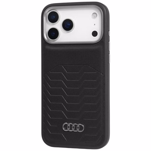 Audi GT sintētiskā āda MagSafe viedtālruņa apvalks iPhone 17 Pro - melns