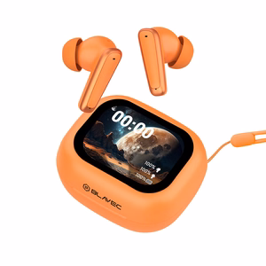Blavec Bluetooth TWS Austiņas BW-07 Live ar LCD displeju (BW07L-O) oranžas