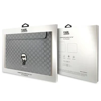Karl Lagerfeld Saffiano Monogramma Ikonik apvalks 14" klēpjdatoram - sudraba