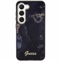 Guess GUHCS23MHTMRSK S23+ S916 melns/melns cietais apvalks Golden Marble Collection