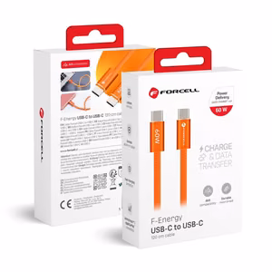 Forcell F-Energy QC4.0 PD 3A 60W Cafule Color USB-C to USB-C Cable 1.2m ACYH23 orange