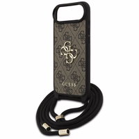 Guess 4G Big Logo Cord Stap soma pāri plecam viedtālrunim iPhone 17 Air - brūns