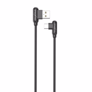 Кабель MX CORNER быстрая зарядка Type-C 2.4A/1M/черный угловой