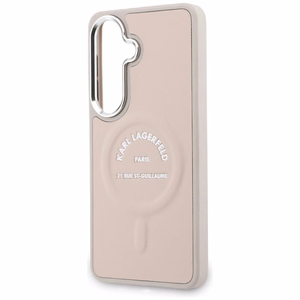 Karl Lagerfeld Embossed Ring RSG Logo MagSafe maciņš Samsung Galaxy S26 rozā