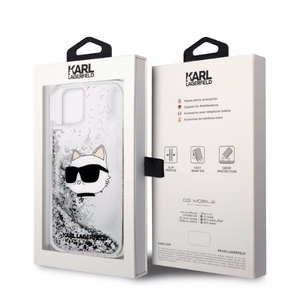 Karl Lagerfeld KLHCP14MLNHCCS iPhone 14 Plus 6.7" sudraba/sudraba cietais apvalks Spīdumi Choupette Galva