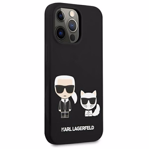Karl Lagerfeld KLHCP13LSSKCK iPhone 13 Pro / iPhone 13 6.1 melns Silikona apvalks Karl & Choupette