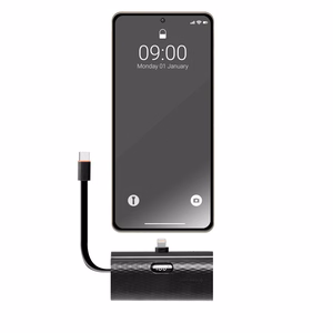 Внешний аккумулятор Forcell F-Energy Power Plug F5K3 PD 20W 5000 mAh со встроенным коннектором Lightning чёрный