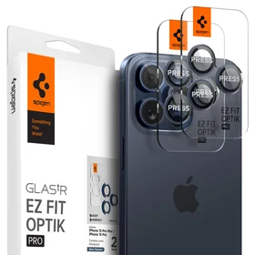 Spigen Optik.tR EZ Fit kameras aizsargs iPhone 14 Pro / Pro Max / 15 Pro / Pro Max – titāna zils, 2 gab.