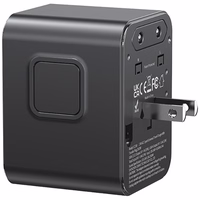 Tīkla lādētājs USAMS Travel Adapter CC308 USB-C + USB-A 17W 4in1 US/AU/EU/UK melns