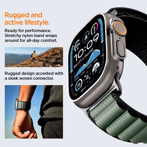 SPIGEN WBF1 siksniņa APPLE WATCH 6 / 7 / 8 / 9 / 10 / SE / ULTRA 1 / 2 (44 / 45 / 46 / 49 MM) melns/zaļš