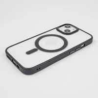 Satin Clear Mag viedtālruņa apvalks iPhone 15 Plus 6,7" melna