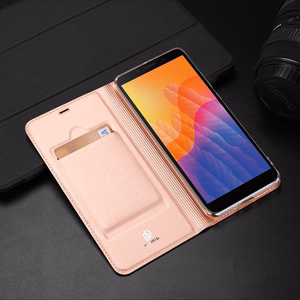 DUX DUCIS Skin Pro grāmatas tipa viedtālruņa apvalks Huawei Y5p rozā
