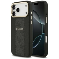 Guess 4G Stripe Magnētiskais viedtālruņa apvalks iPhone 17 Pro Max - melna