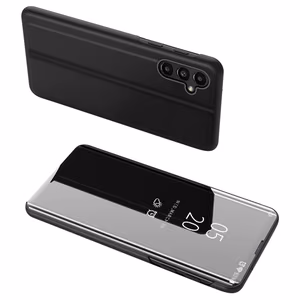 Viedtālruņa apvalks Clear View Case Samsung Galaxy A14 atverams apvalks melns