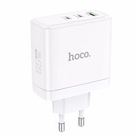 Lādētājs Hoco 2 x USB-C + USB-A GaN QC PD 65W N30 balts