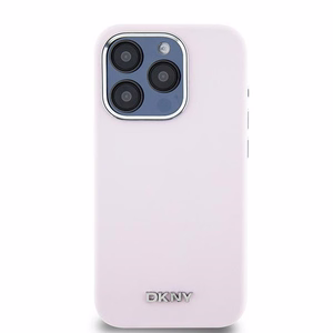 DKNY Liquid Silicone Small Metal Logo MagSafe Viedtālruņa apvalks iPhone 15 Pro - rozā (m)