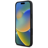 Karl Lagerfeld HC 3D Gumijas Pagarināts Spīdīgs iPhone 16 Pro Max viedtālruņa apvalks - melns