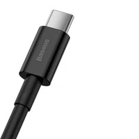 Baseus Superior USB - USB Type-C kabelis ar ātru uzlādi 66 W (11 V / 6 A) Huawei SuperCharge SCP 1 m melns