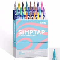 Akrila marķieru pildspalvas ARRTX Simptap, 24 krāsas
