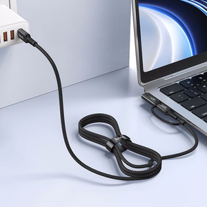 Kabelis 2in1 USB C uz USB C / Mag3 Hoco 240W 1,8 m U142 melns
