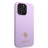 Guess GUHCP13LPS4MU iPhone 13 Pro / 13 6.1" violets/violets cietais apvalks Saffiano 4G mazs metāla logotips