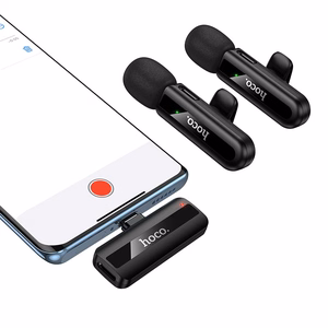 Wireless microphone set Hoco L20A USB-C/Lightning black
