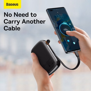 Baseus portatīvais lādētājs 20000mAh Qpow Pro - USB + Type C - PD 22,5W ar Type C kabeli (PPQD060301) melna