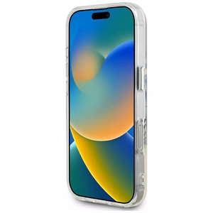 Guess IML Metal Colored Circle Classic Logo Magnētiskais viedtālruņa apvalks iPhone 16 Pro Max - melns