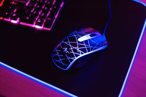 ART set wire keyboard USB A QWERTY with light + wire mouse USB A with light AK-50 black