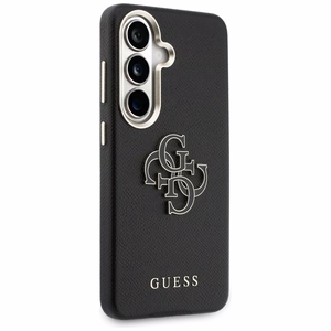 Guess maciņš Grained Big 4G Metal Logo priekš Samsung Galaxy S26 melns