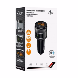 ART FM transmiters bluetooth 5.0 + 2 x USB A QC3.0 FM-57 melns